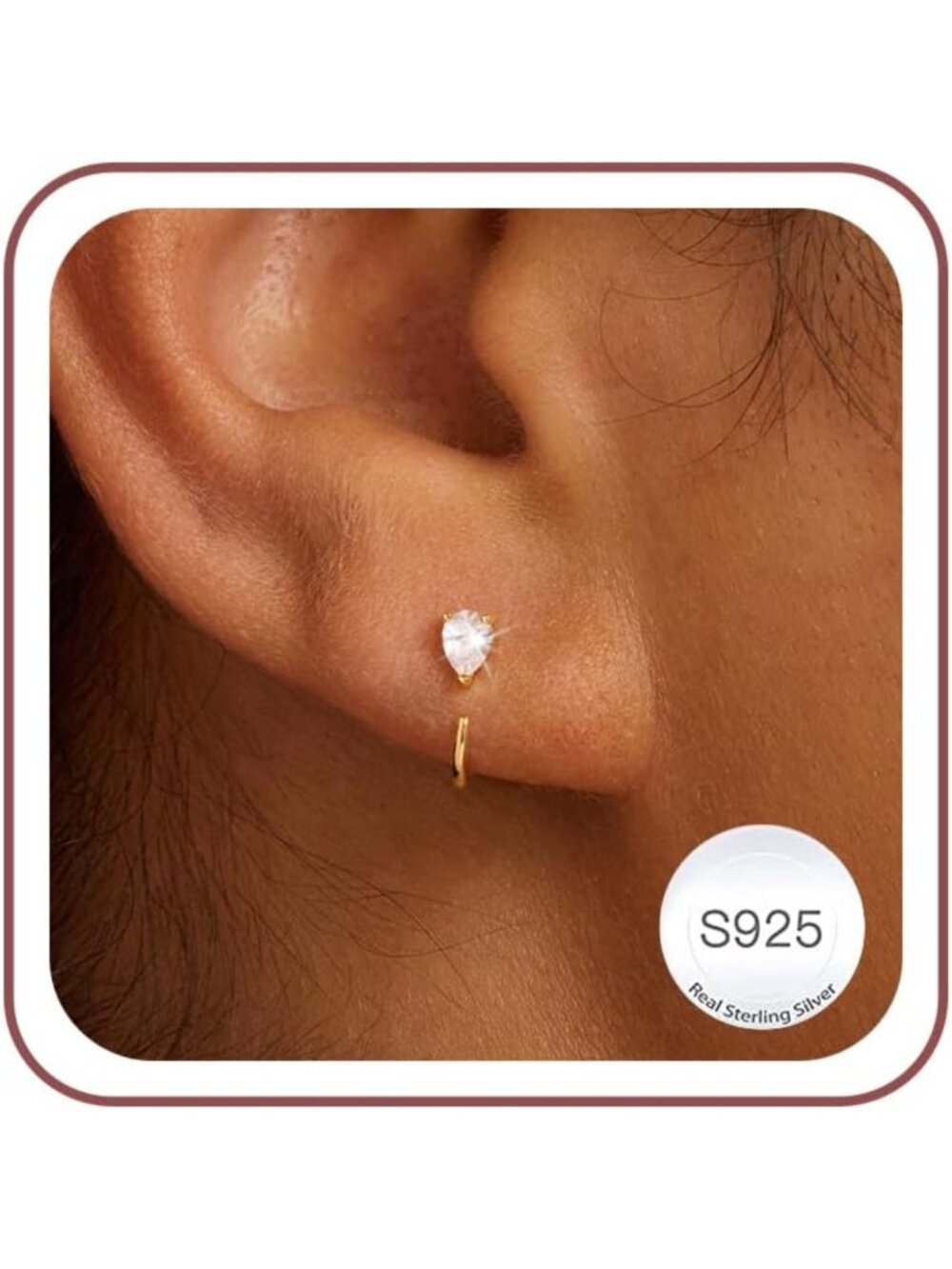 Sterling Silver Backless Half Hoop Huggie Earrings for Women - Elegant & Stylish